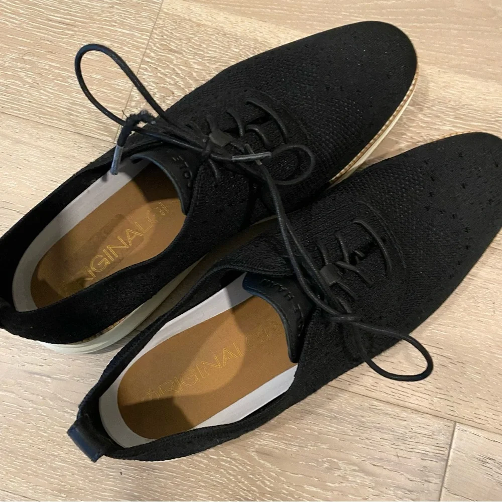 Cole Haan Original Grand Stitchlite Wingtip Oxford Shoes, Black Sz 13M